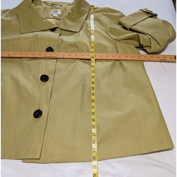 Gallery Womens Swing A-Line Coat Chartreuse 3X lined Button winter - Picture 11 of 13